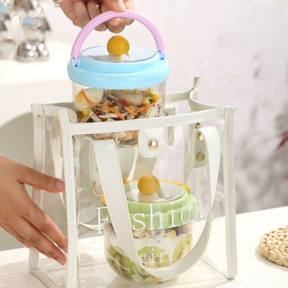 with Spoon Breakfast Cup Leak-proof Oatmeal Cup Portable Salad Cup  Worker