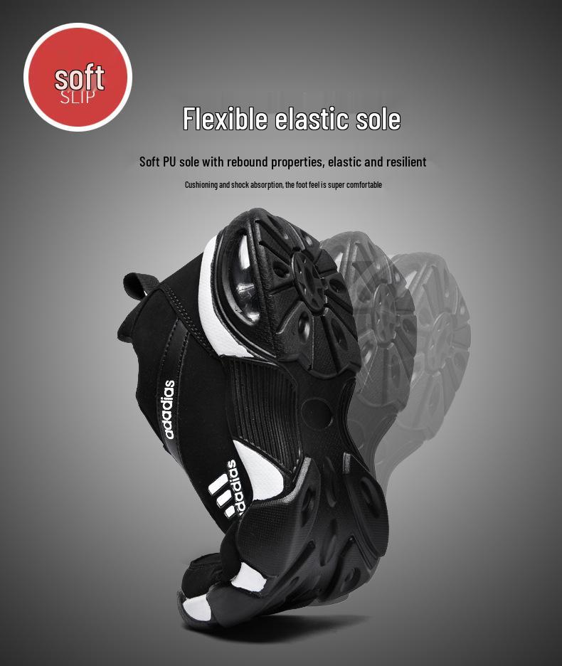 Adidas 2025 Men's Waterproof Leather & Mesh Running Shoes - Casual, Trendy, Versatile, Lightweight, and Official.