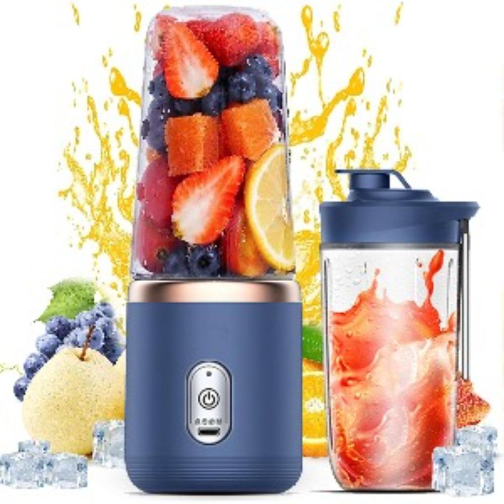 

Personal Blender Portable, USB Rechargeable 400ML Mini Blender with 6 Blades, Travel Lid for Smoothie Shake Gym Outdoor