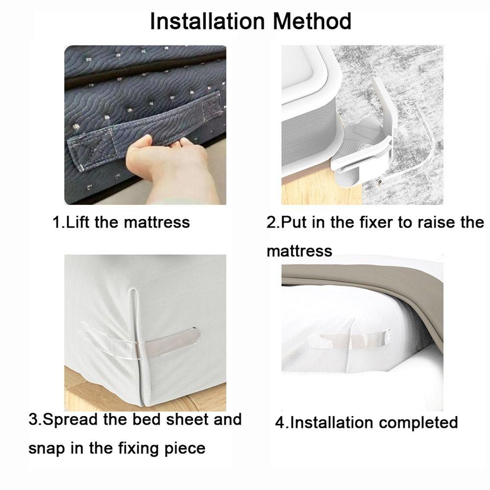 4 Stück Rutschfeste Unsichtbare Bettdeckenbezugshalter Verstellbare Bettlakenklammern Bettlakenhalter für Zuhause