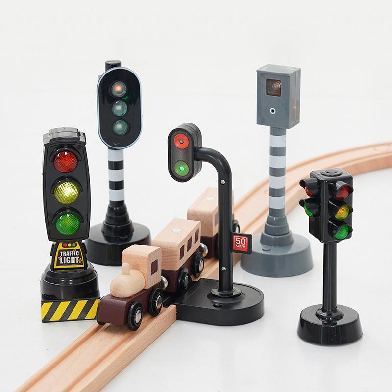 1Pcs Traffic Signal Model Road Scene Toys For Kids Simulation Traffic Light Toy Train Scene Decoration Diy Accessories