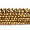2/3/4/6/8/10mm Faceted Gold Color Hematite 15 Inch Round Stone Beads For Jewelry Making Loose Beads