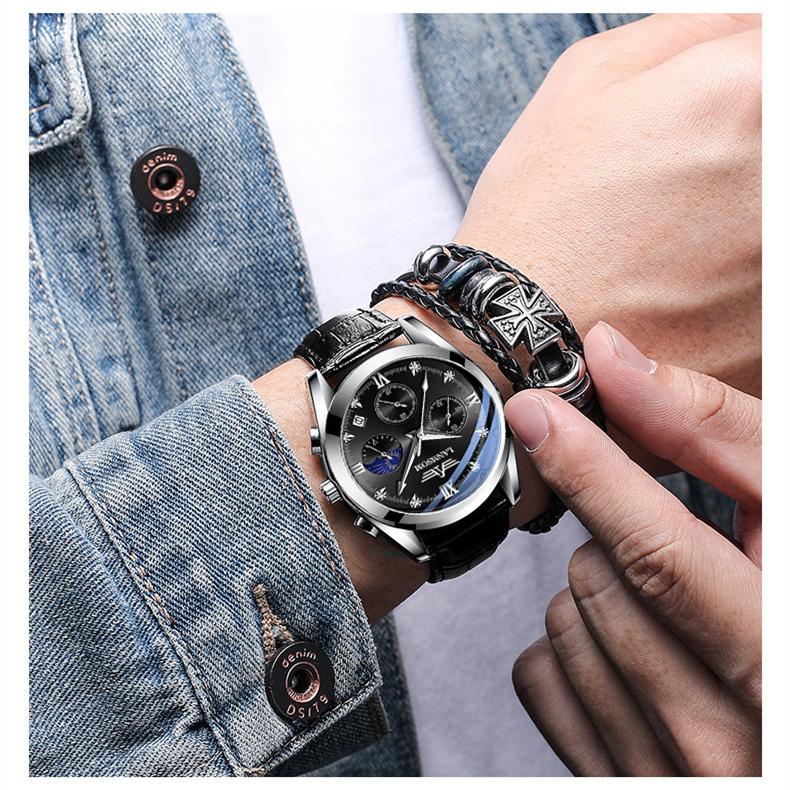 Ceasuri de lux pentru bărbați de top brand, cu cutie, multifuncționale, impermeabile, luminoase, pentru bărbați, cu cuarț