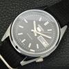 MENS VINTAGE REFURBISHED SEIKO 5 AUTOMATIC JAPAN BLACK DIAL WATCH A440545-4 Sk-a440545