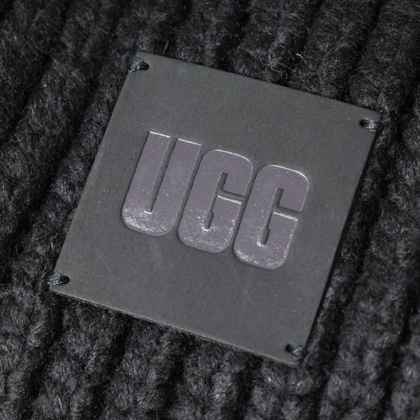 UGG W CHUNKY RIB KNIT SCARF Women's Chunky Rib Knit Scarf, Size 20166 (Black) [Parallel Import]