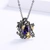 Sace Gems Luksusowy naszyjnik z ametystem w stylu vintage dla kobiet Hollow Design Wykwintny kwiatowy kolczyk w kształcie winorośli Biżuteria na wieczorne przyjęcie