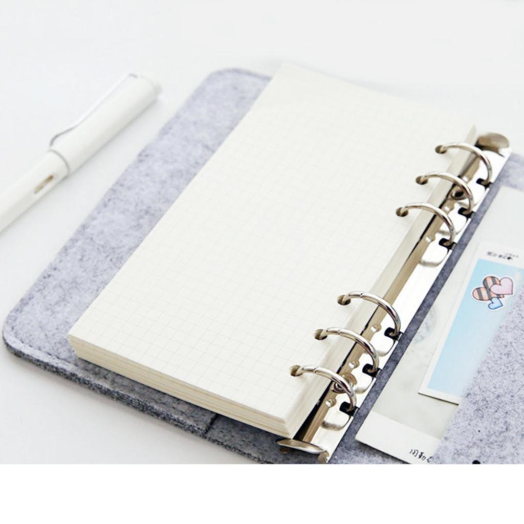 A5 A6 No Inner Pages Felt Shell Fabric Notebook Loose Leaf Notebook Inner Page Ring Binder Stationery Gift Student Supplies