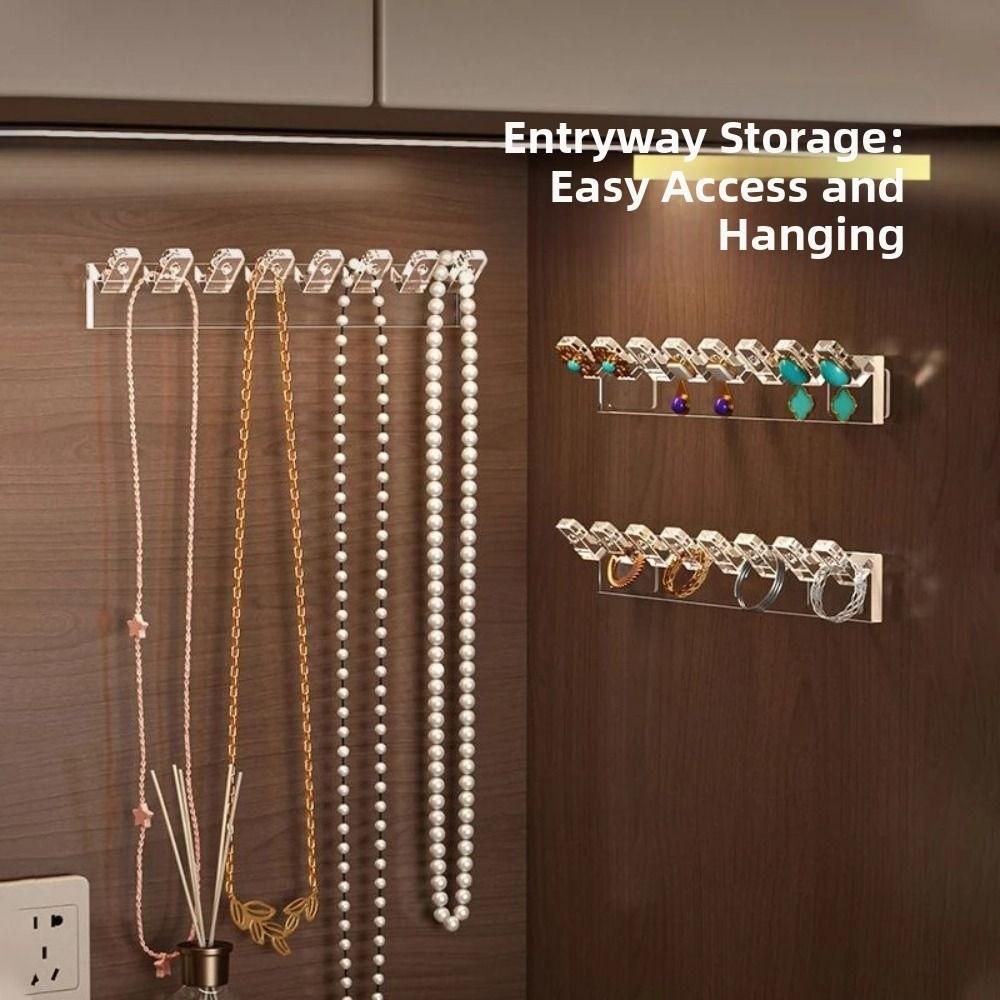9Pcs Transparent Necklace Holder Wall Mounted Earrings Necklace Organizer  Jewelry Store