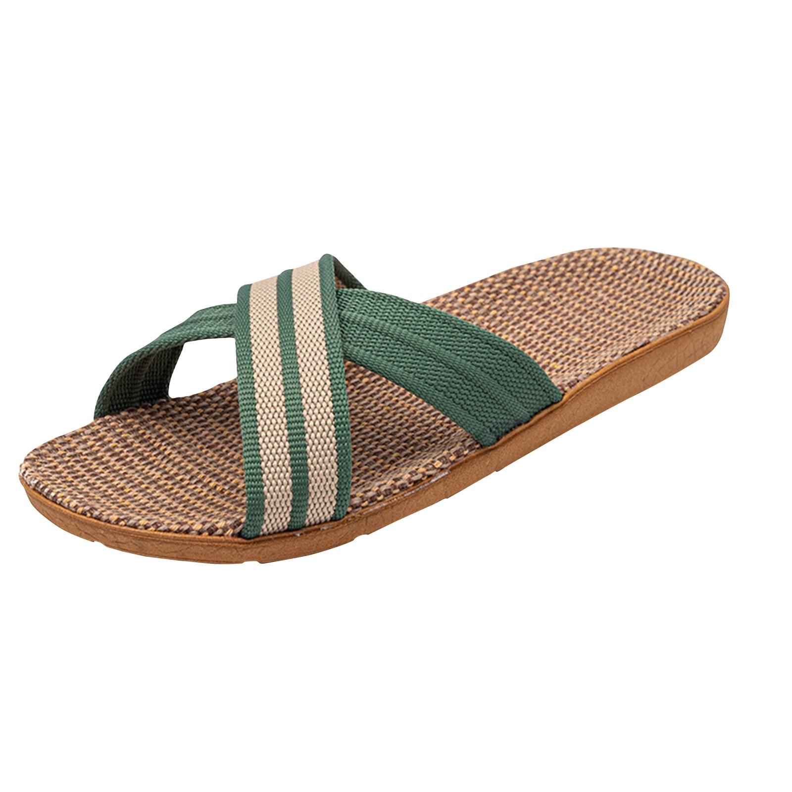 

Женские летние повседневные легкие льняные тапочки. Женские домашние дышащие домашние легкие тапочки на толстой подошве. 37-38