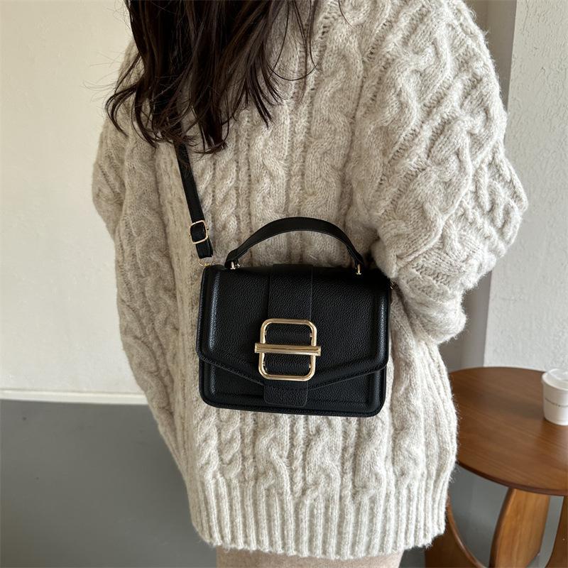 Bolsa transversal de couro sintético da moda para mulheres, cor sólida, versátil, bolsa de ombro mensageiro para passeios e viagens