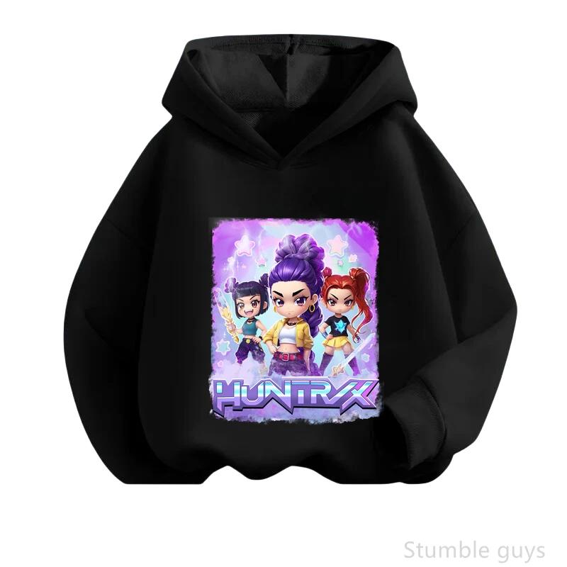 Vintage Anime Kpop Hooded Sweatshirt Children Spring Autumn Long Sleeve Hoodie Streetwear Casual Boys Girls Daily Wear