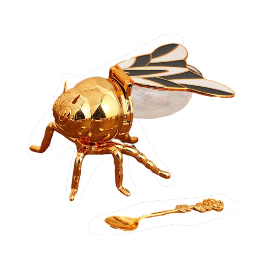 Kreatywny słoik na miód w kształcie pszczoły ze łyżeczką do przechowywania syropu i cukru