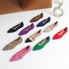 Women Mary Jane Shoes Pointed Toe 2026 Spring Shallow Cross Strap Women Dress Shoes Breathable Knitted Mid-heel Shoes Ladies