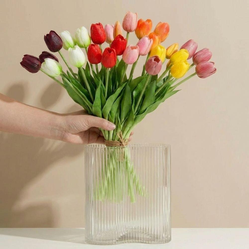 5Pcs/1Pc Premium Latex Tulips Artificial Flowers 41CM Realistic Hand Bouquet Real Touch Simulated Bouquet For Wedding Home Decor