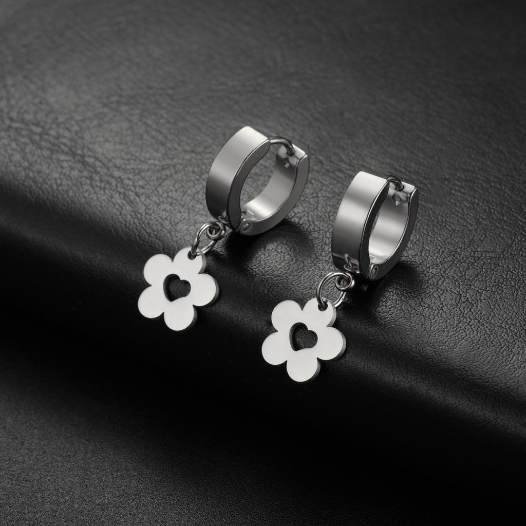Cazador Gold Color Sakura Flower Pendant Earrings for Women Girls Stainless Steel Jewelry Drop Earrings Gift Wholesale 2026