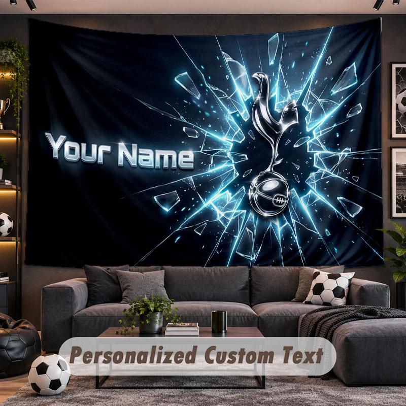 Tapeçaria de Pendurar na Parede Nome Personalizado Padrão Tottenham Hotspur FC Tecido Impresso Personalizado Decoração de Parede