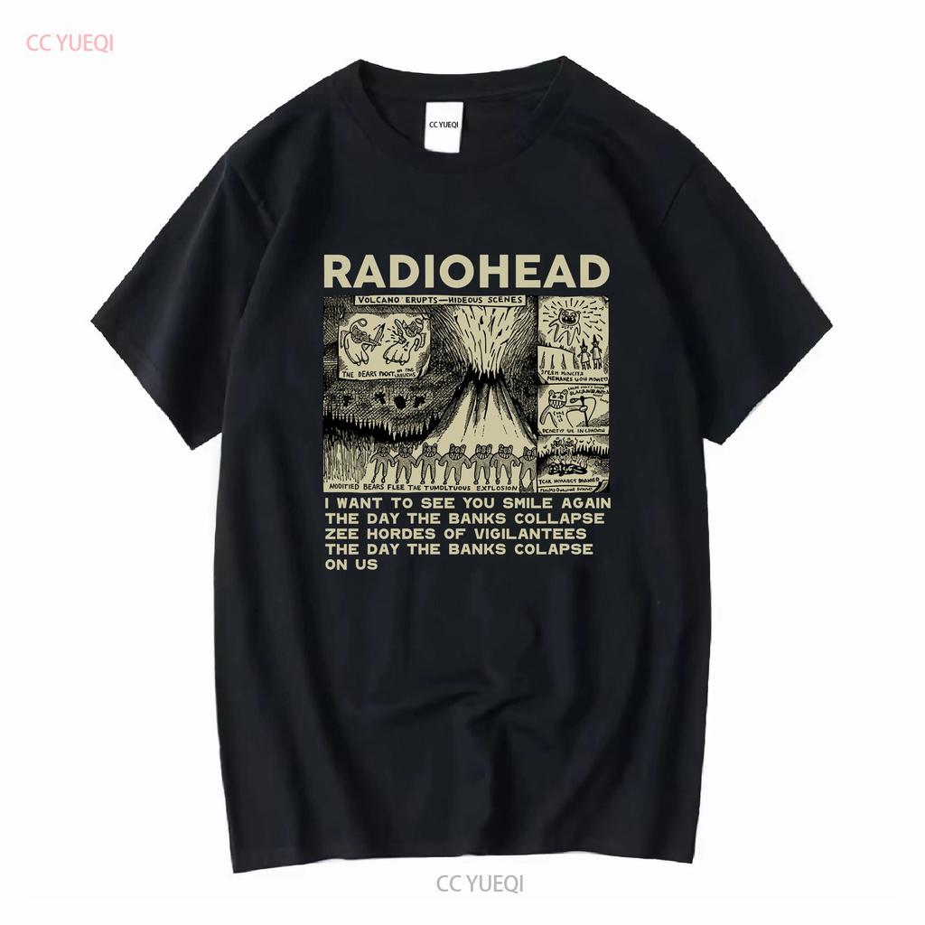 Radiohead We Escape Cotton 100 Forest Green T shirt NH14426 vintage Washed Casual Breathable Top For Everyday Wear Stretched