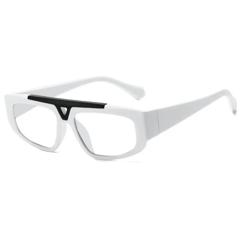 Square Blue Light Blocking Reading Glasses for Men Fashion Yellow Small Frame Double Bridge Hollow Out Prescription Eyewear