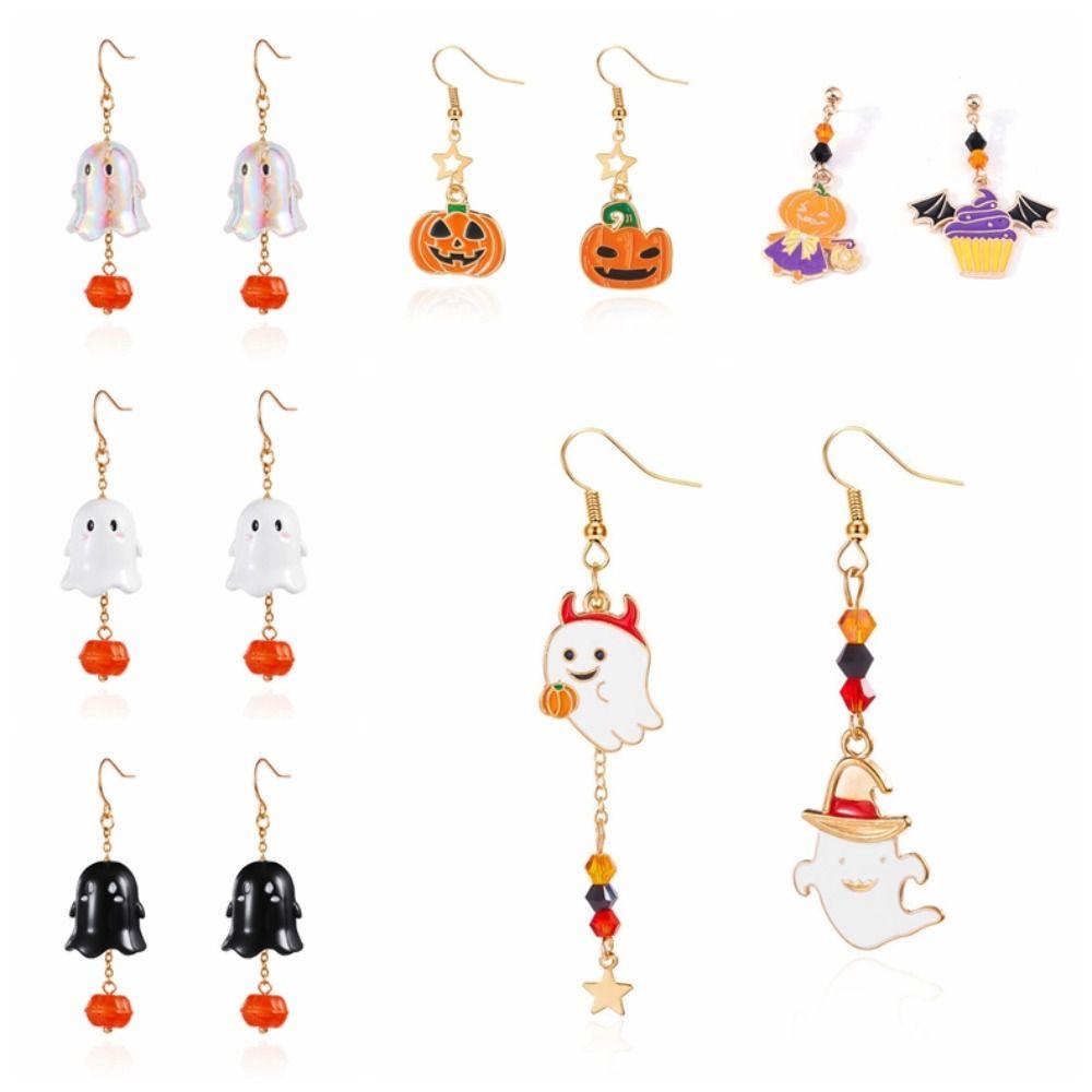 Trick or Treat Pumpkin Ear Studs Zinc Zinc Alloy Ghost Dangle Earrings Halloween Earrings  All Saints' Day