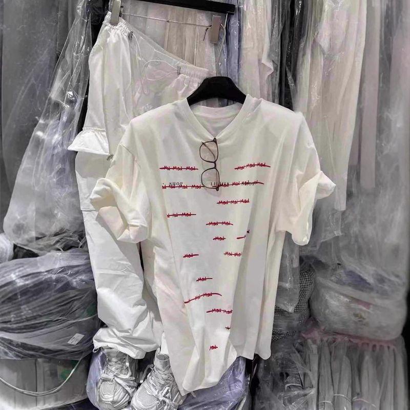 

Plus-Size Women s Korean Dongdaemun Summer New American-Style Casual Letter Print Versatile Loose Large-Size Short-Sleeve T-Shirt for Women White XXL [Recommended 130-145]