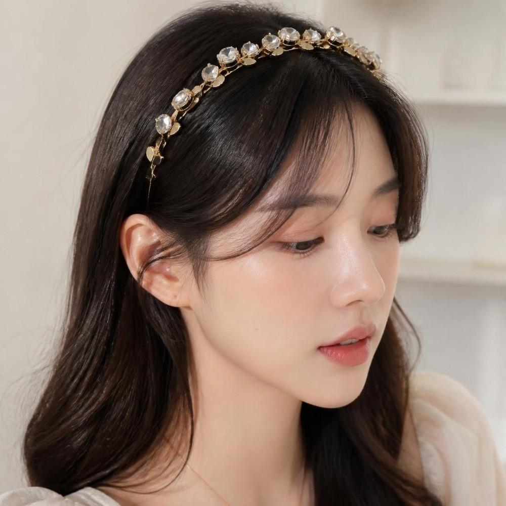 Bohemian Style Rhinestone Headbands Luxury Hair Accessories Holy Leaf Hairband  for Women