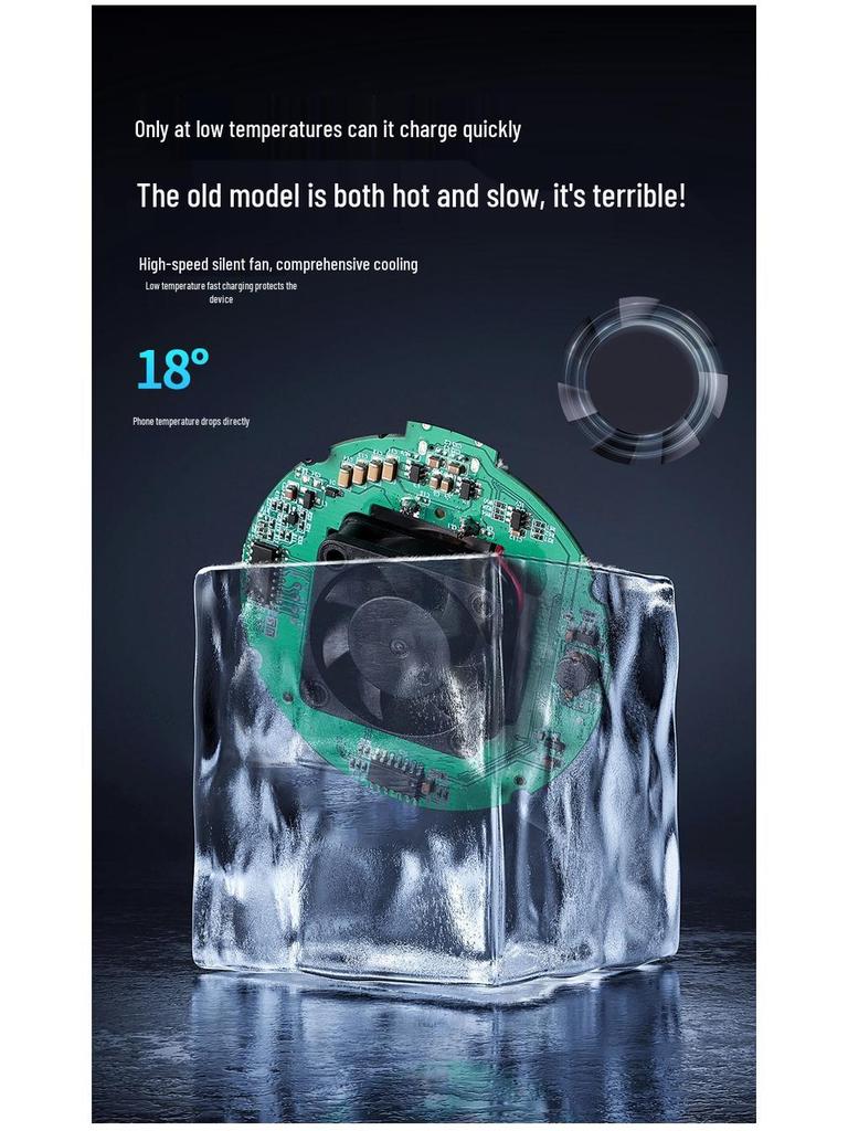 Magnetic Car Phone Holder with 15W Wireless Fast Charging & Cooling