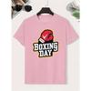 Kids Crew Neck Short Sleeve T-Shirt with Boxing Graphic & BOXING DAY Letter Print