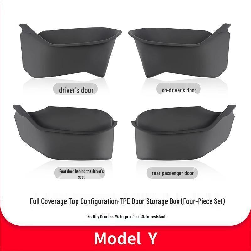 Tesla Model Y Model 3 Türschlitz-Aufbewahrungsbox mit Samtpads zum Schutz