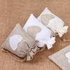 10Pcs Imitation Linen Present Wrapping Bag with Drawstring Anti-deformed New Year Candy Pouch for Party