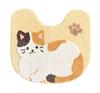 Süßes 4-teiliges Toilettenmatten-Set mit Saugnäpfen, Katzen-Papierrollenhalter-Abdeckung, Hausschuhen und Katzen-Toilettendekoration von Fundit Animals
