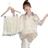 Fashion Sweet Bubble Bear Girl Loungewear Spring And Summer Cold Silk Short Sleeve Three-Piece Set