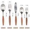 Super Qualité 1/5 Pcs Ensemble de Couverts Occidentaux en Acier Inoxydable 304 Manche en Bois Fourchette de Dîner Couteau Couverts Mat Vaisselle Couverts de Table