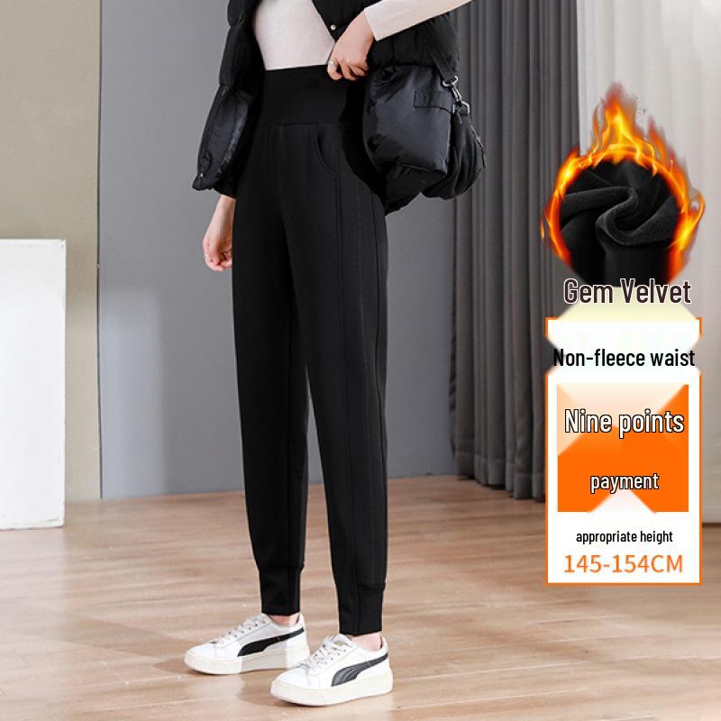 Unisex Lambswool Jogger Pants for Kids – High Waist, Thickened, Plus Velvet, Warm and Casual for Autumn and Winter.