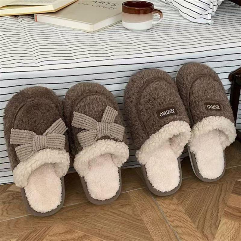 Cotton Slippers Women's Winter Autumn Cotton Slippers Dirt-resistant Thick Bottom Home Non-slip Student Dormitory Warm Confinement Slippers