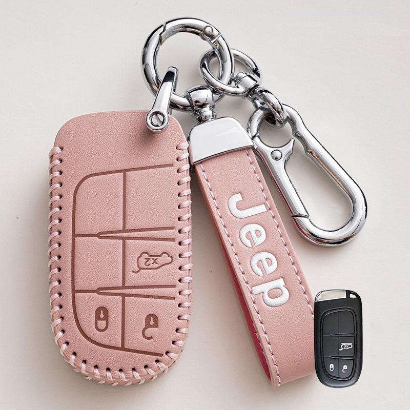 Hochwertige Neue Leder Auto Schlüsselabdeckung Hülle Fob für Jeep Renegade Compass Grand Cherokee für Chrysler 300C Wrangler Zubehör