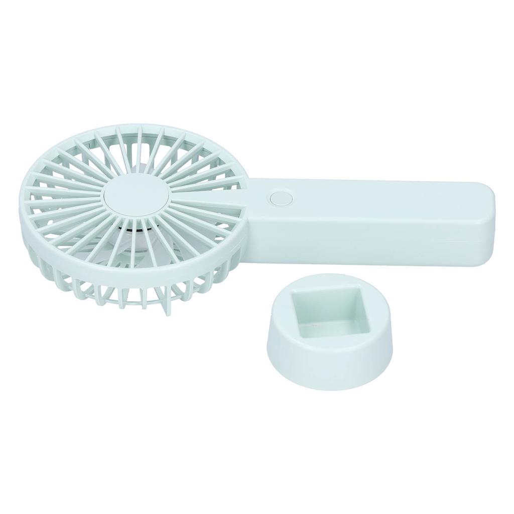 Green Parallel Wind Fan Mini USB Charging Mute Outdoor Handheld Fan with Base for Outdoor