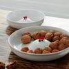 Hand-made Three-dimensional Small House Plate Home Decoration Bowl Creative Round Water Porcelain Plate Soup Plate