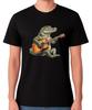 Alligator Playing Guitar T-Shirt Funny Musician Crocodile Music Animal Tee