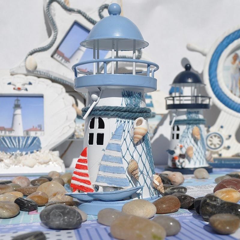 Vintage Mediterranean Style Iron House Candlestick Candelabrum Candle Holder