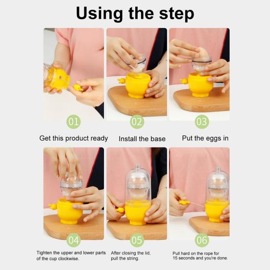Egg Shaker Flexible Drawstring Hand Pull Type Reusable Manual Blender Kitchen Tools Food Grade Egg Yolk White Mixer Scrambler Shaker Kitchen Supplies