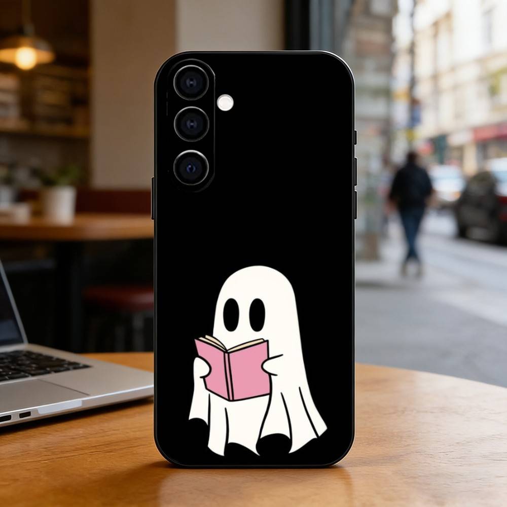 Stardust Ghost Phone Case Black Silicone Soft For Samsung Galaxy A73,A72,A71,A70,A53,A52,A51