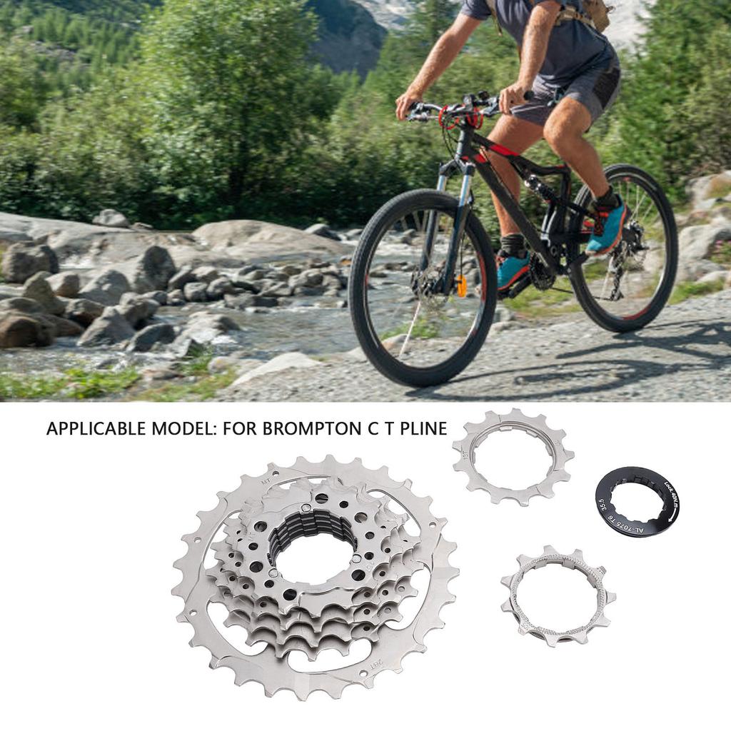 Fahrradkassette 7-fach Edelstahl Aluminiumlegierung Geräuscharm Fahrradkassette Ritzel für Brompton C T Pline