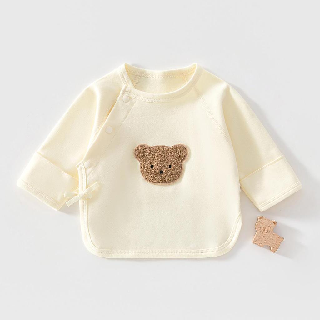 Newborn Pure Cotton Class A Shirt: Anti-Urine, Belly Protection, Size 52, Spring/Autumn