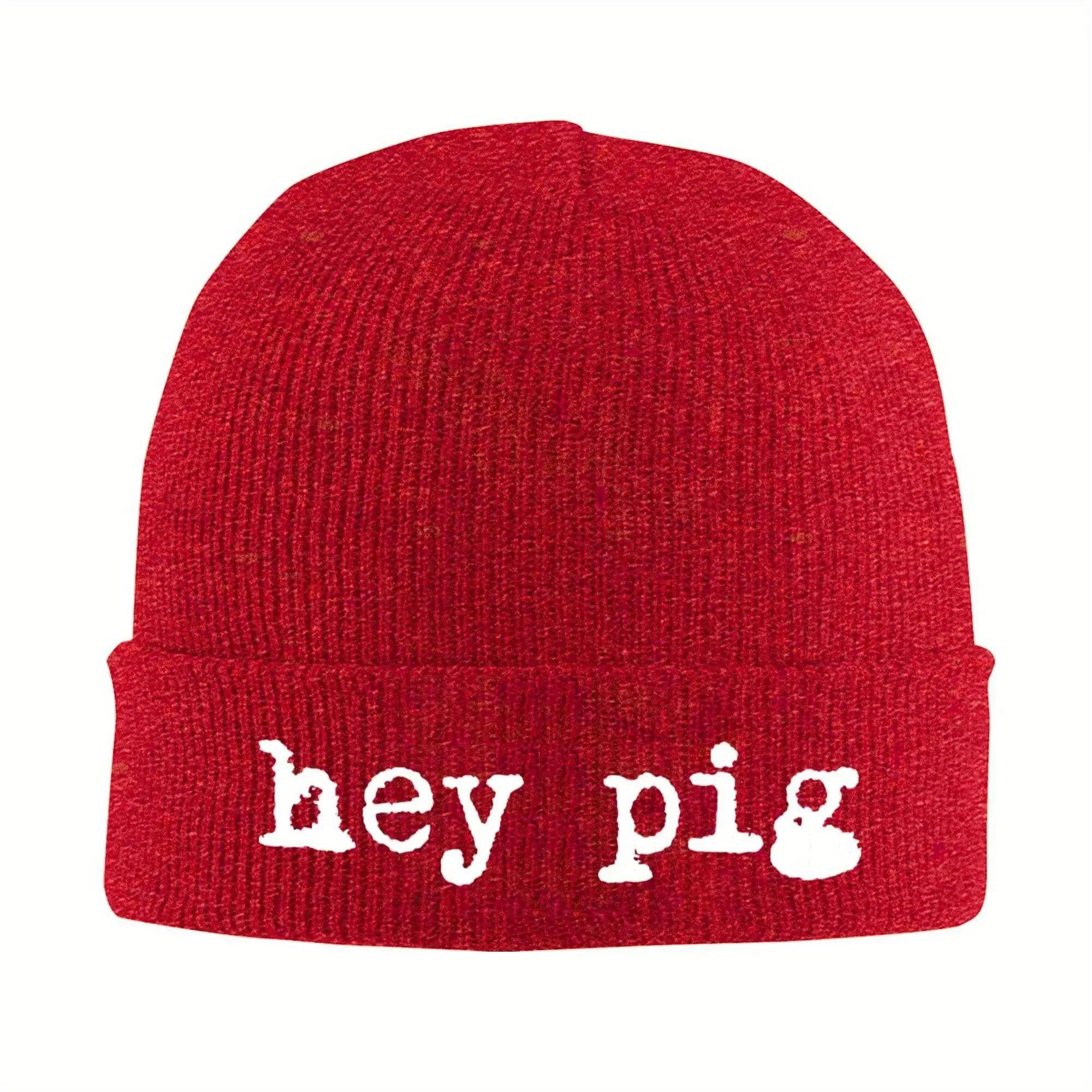 

Nine Inch Nails Piggy Merch Winter Warm Slouchy Beanie For Unisex Women Skullies Knitted Caps NIN Band Hey Pig Bonnet Hats