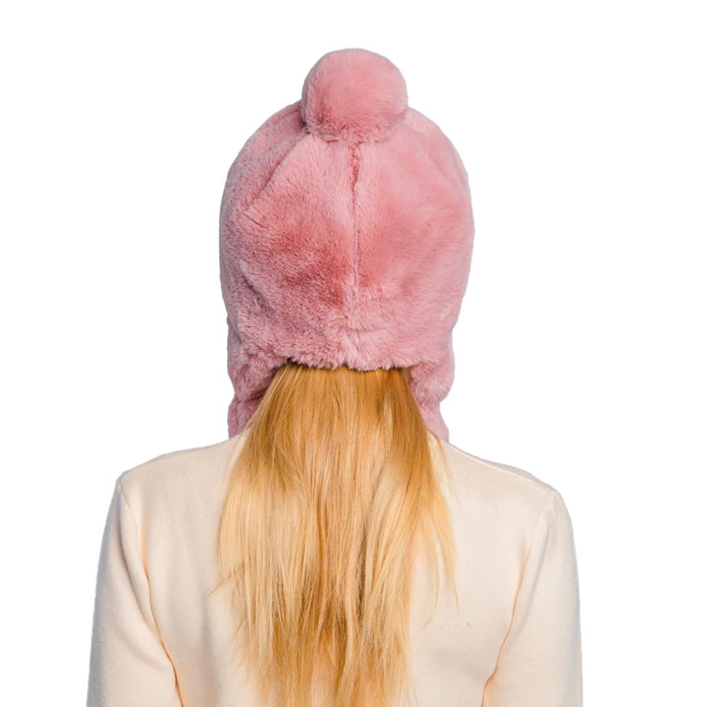 Luxurious Women's Faux Fur Winter Hat with Ear , Warm and Stylish, Perfect for Cold , One Size Fits All
