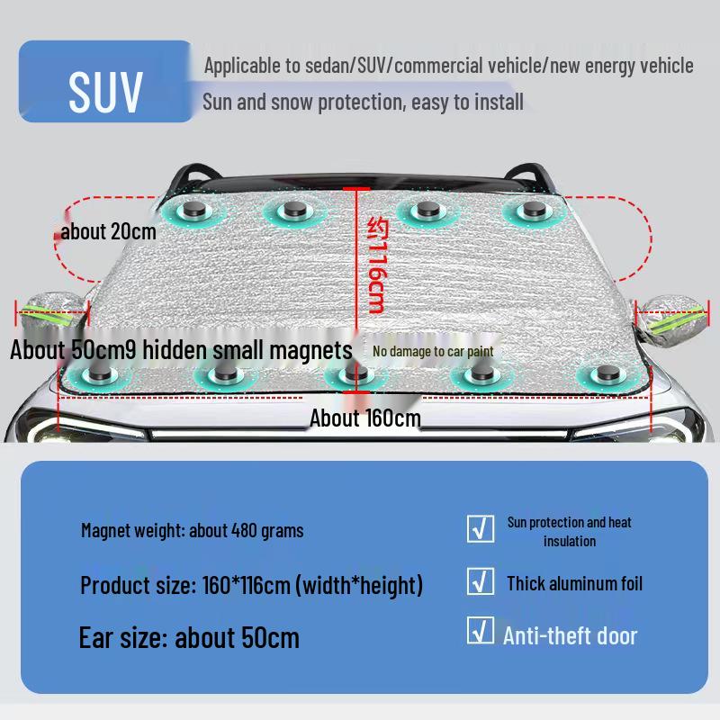 Thickened Windshield Sunshade Umbrella - Heat Insulation & Sun Protection
