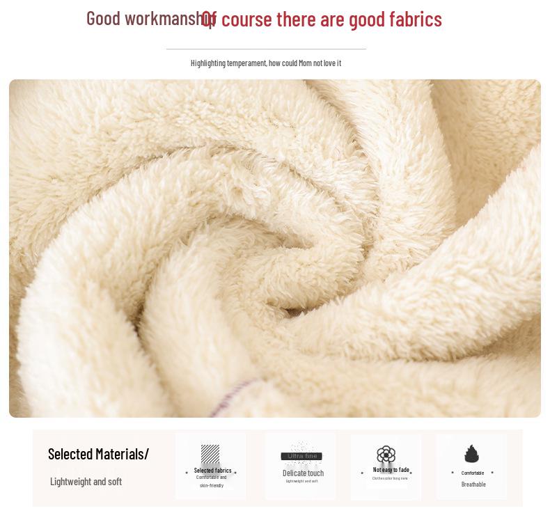 Plus Size Fleece-Lined Winter Coat for Middle-Aged & Elderly Women