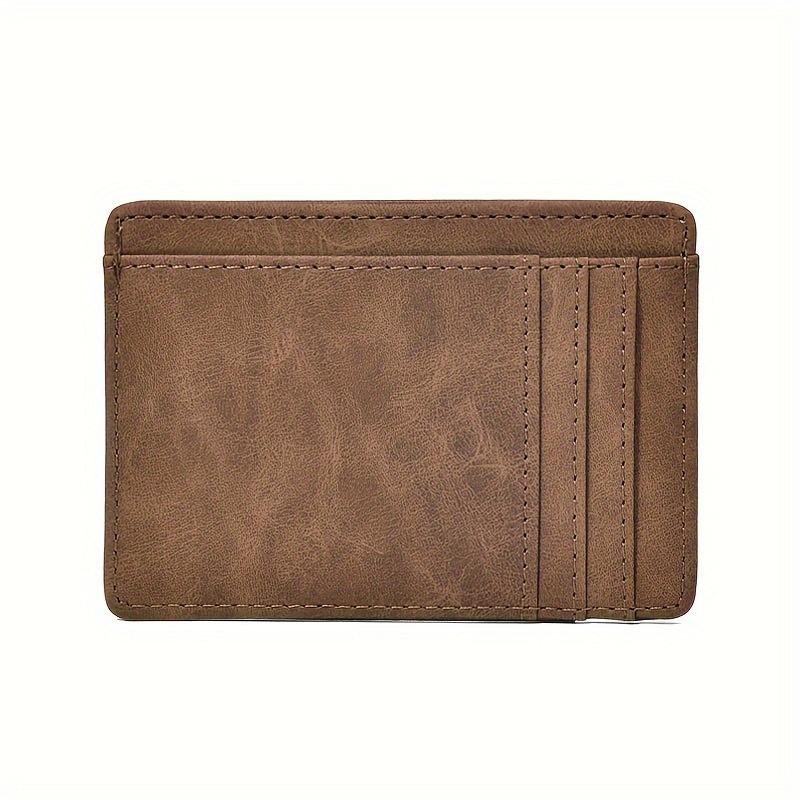 Simple Men Women Leather Card Holder Ultra-Thin Mini Short Wallet Multi-Card Slot Simple Design Wallet PU Universal Coin Purses