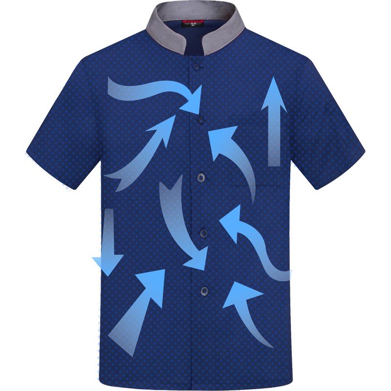 

Быстросохнущая форма шеф-повара из ледяного шелка - Унисекс, с коротким рукавом, дышащая, идеально подходит для лета, для использования в ресторане или отеле XL