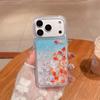 Goldfisch Treibsand Flüssighülle für iPhone 17 16 15 14 13 Pro Max Handyhüllen Rückseite Coque Dynamischer Glitzer Bewegender Sand Schale Funda